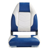 2 x Deluxe Pro V High Back Marine Grade Vinyl Boat Seat - White/Blue 2 x Deluxe Pro V High Back Marine Grade Vinyl Boat Seat - White/Blue