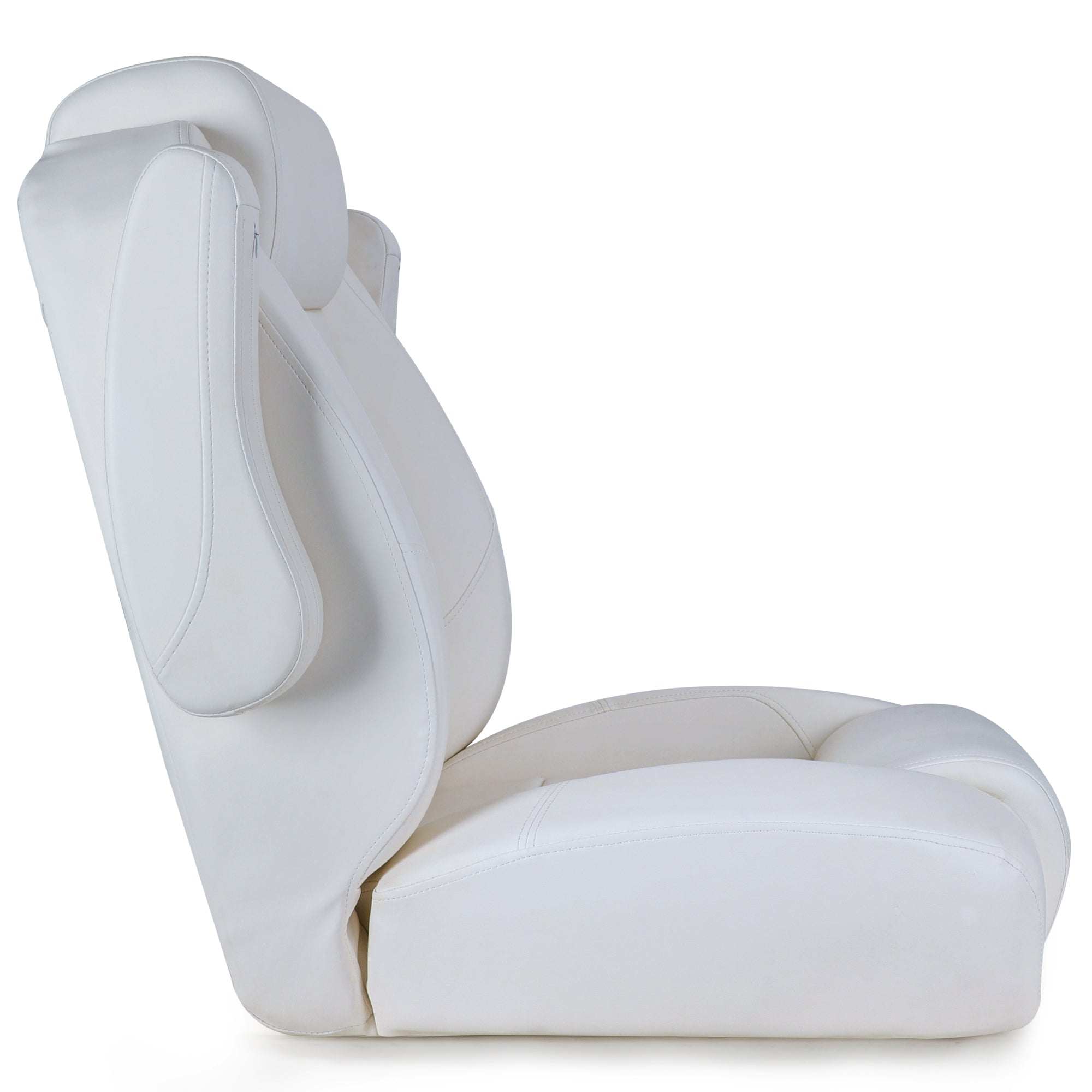 Luxury Recliner Sport High Back Captains Chair Boat Seat with flip up armrests - White Luxury Recliner Sport High Back Captains Chair Boat Seat with flip up armrests - White