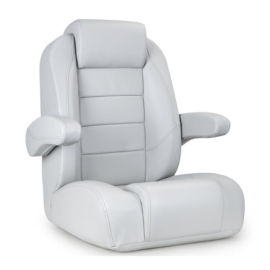 Luxury Recliner Sport High Back Captains Chair Boat Seat with flip up armrests - Grey Kaiser Boating Australia