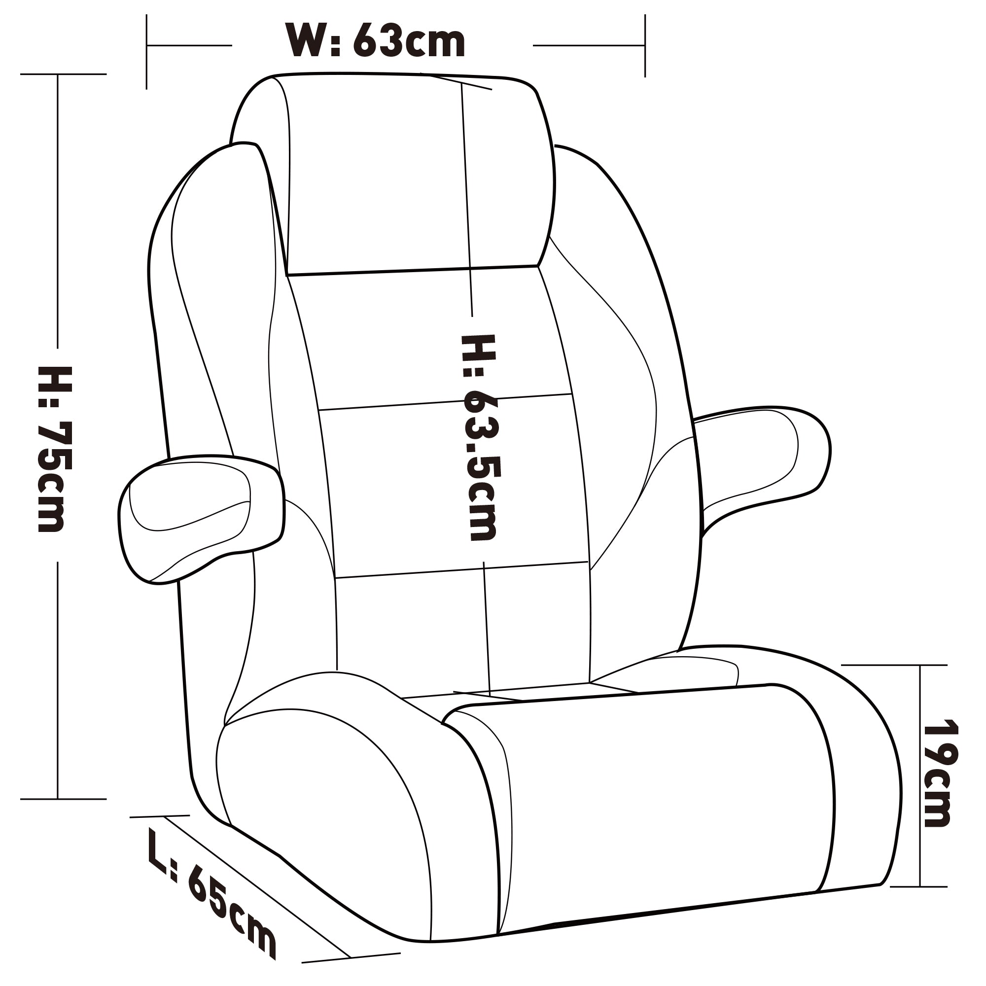 Luxury Recliner Sport High Back Captains Chair Boat Seat with flip up armrests - White Luxury Recliner Sport High Back Captains Chair Boat Seat with flip up armrests - White