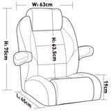 Luxury Recliner Sport High Back Captains Chair Boat Seat with flip up armrests - White Luxury Recliner Sport High Back Captains Chair Boat Seat with flip up armrests - White