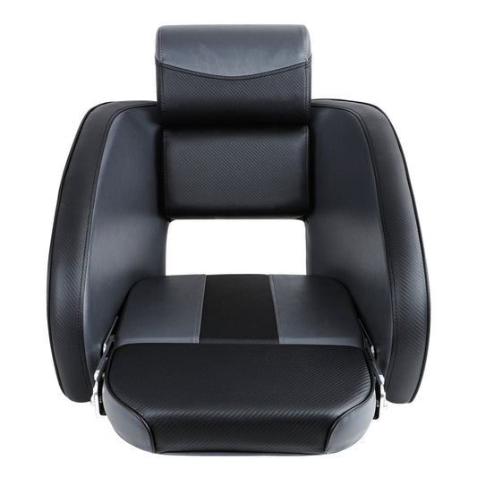 Sports Flip-up Bolster Bucket Helm Captains Chair Boat Seat Black/Charcoal Kaiser Boating Australia