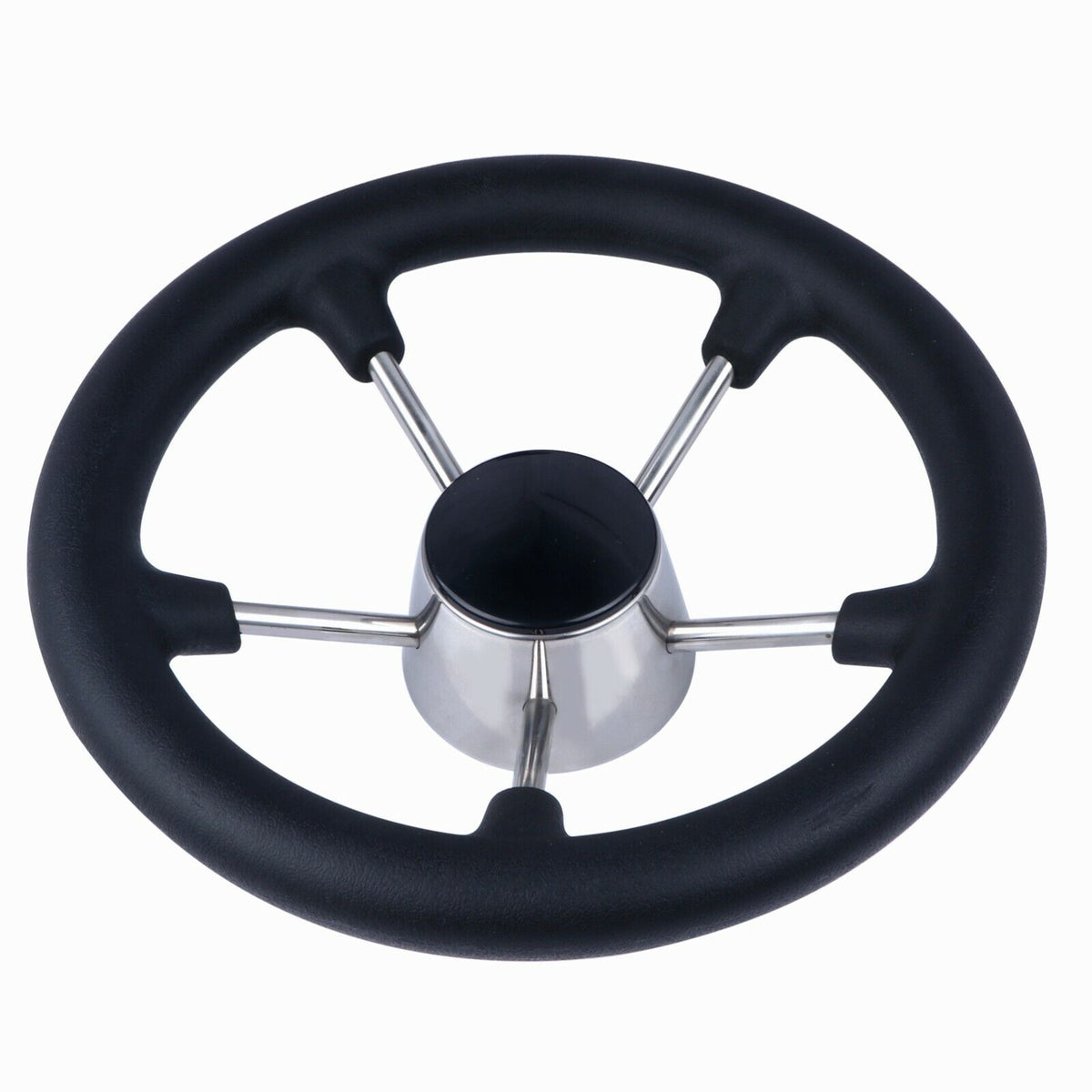 316 Stainless Steel 5 Spoke Boat Steering Wheel 343mm with Polyurethan