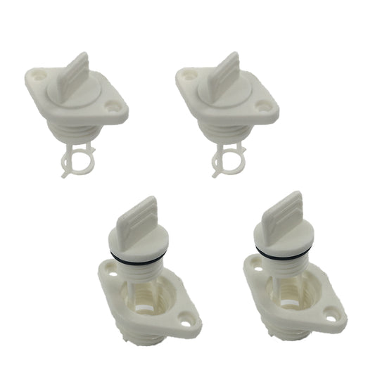 4 x Complete Boat Bung Set - Diamond Top - White