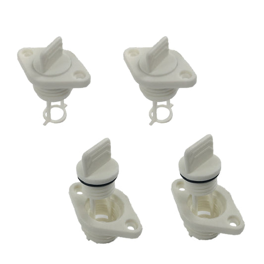 4 x Complete Boat Bung Set - Diamond Top - White Kaiser Boating Australia
