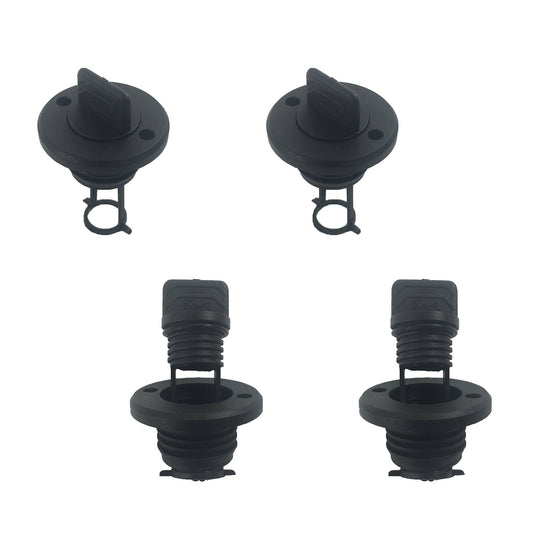 4 x Complete Boat Bung Set - Round Top - Black Kaiser Boating Australia