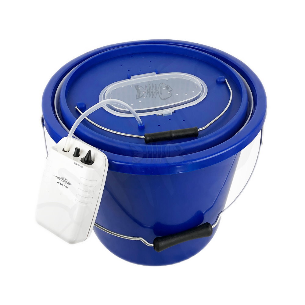 10L Litre Live Bait Bucket with Aerator Pump Blue – Kaiser Boating