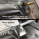 Portable 316 Marine Grade Stainless Steel BBQ with Windows, Tray & 1lb Bottle Adapter Portable 316 Marine Grade Stainless Steel BBQ with Windows, Tray & 1lb Bottle Adapter