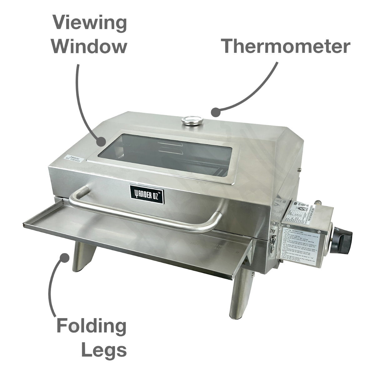 Portable 316 Marine Grade Stainless Steel BBQ with Windows, Tray & 1lb Bottle Adapter Portable 316 Marine Grade Stainless Steel BBQ with Windows, Tray & 1lb Bottle Adapter