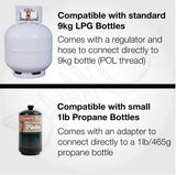 Portable 316 Marine Grade Stainless Steel BBQ with Windows, Tray & 1lb Bottle Adapter Portable 316 Marine Grade Stainless Steel BBQ with Windows, Tray & 1lb Bottle Adapter