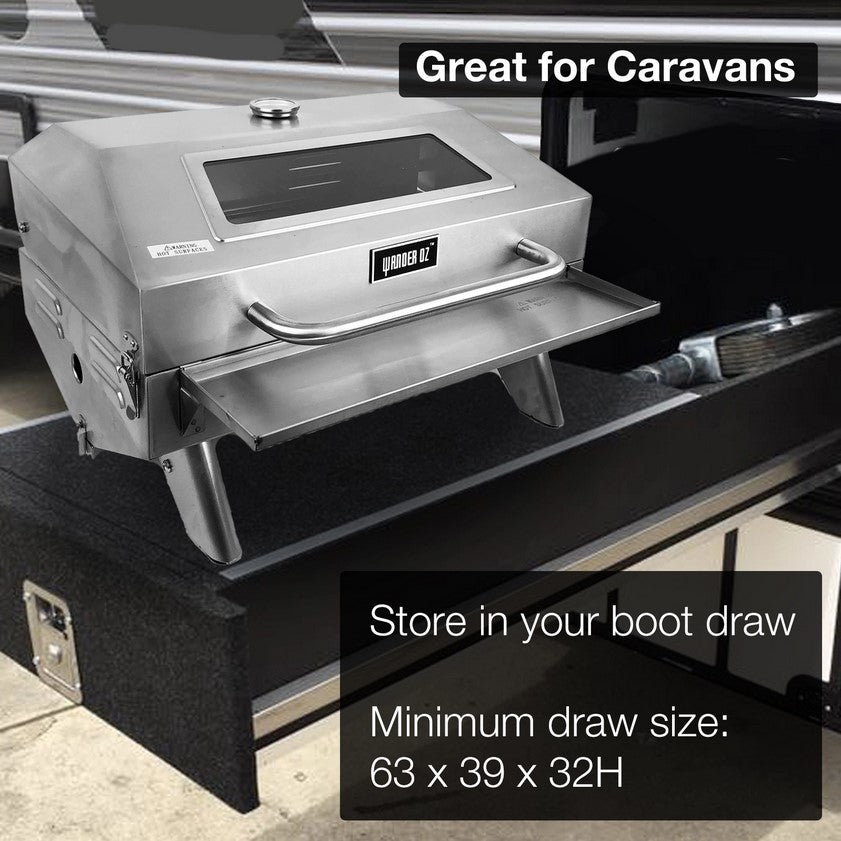 Portable 316 Marine Grade Stainless Steel BBQ with Windows, Tray & 1lb Bottle Adapter Portable 316 Marine Grade Stainless Steel BBQ with Windows, Tray & 1lb Bottle Adapter