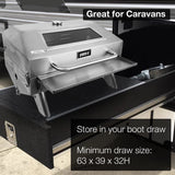 Portable 316 Marine Grade Stainless Steel BBQ with Windows, Tray & 1lb Bottle Adapter Portable 316 Marine Grade Stainless Steel BBQ with Windows, Tray & 1lb Bottle Adapter