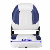 2 x Deluxe Pro VI High Back Marine Grade Vinyl Boat Seat - White/Blue