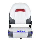 2 x Deluxe Pro VI High Back Marine Grade Vinyl Boat Seat - White/Charcoal/Red