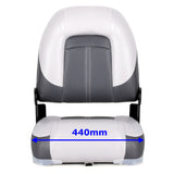 2 x Deluxe Pro VI High Back Marine Grade Vinyl Boat Seat - Light Grey/Charcoal Kaiser Boating Accessories