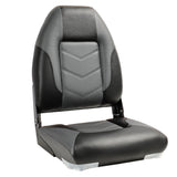 Deluxe Pro V High Back Marine Grade Vinyl Black/Charcoal Boat Seat Kaiser Boating Australia