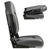 Deluxe Pro V High Back Marine Grade Vinyl Black/Charcoal Boat Seat Kaiser Boating Australia