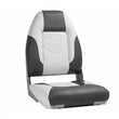 Deluxe Pro V High Back Marine Grade Vinyl Boat Seat - White/Charcoal Kaiser Boating Accessories