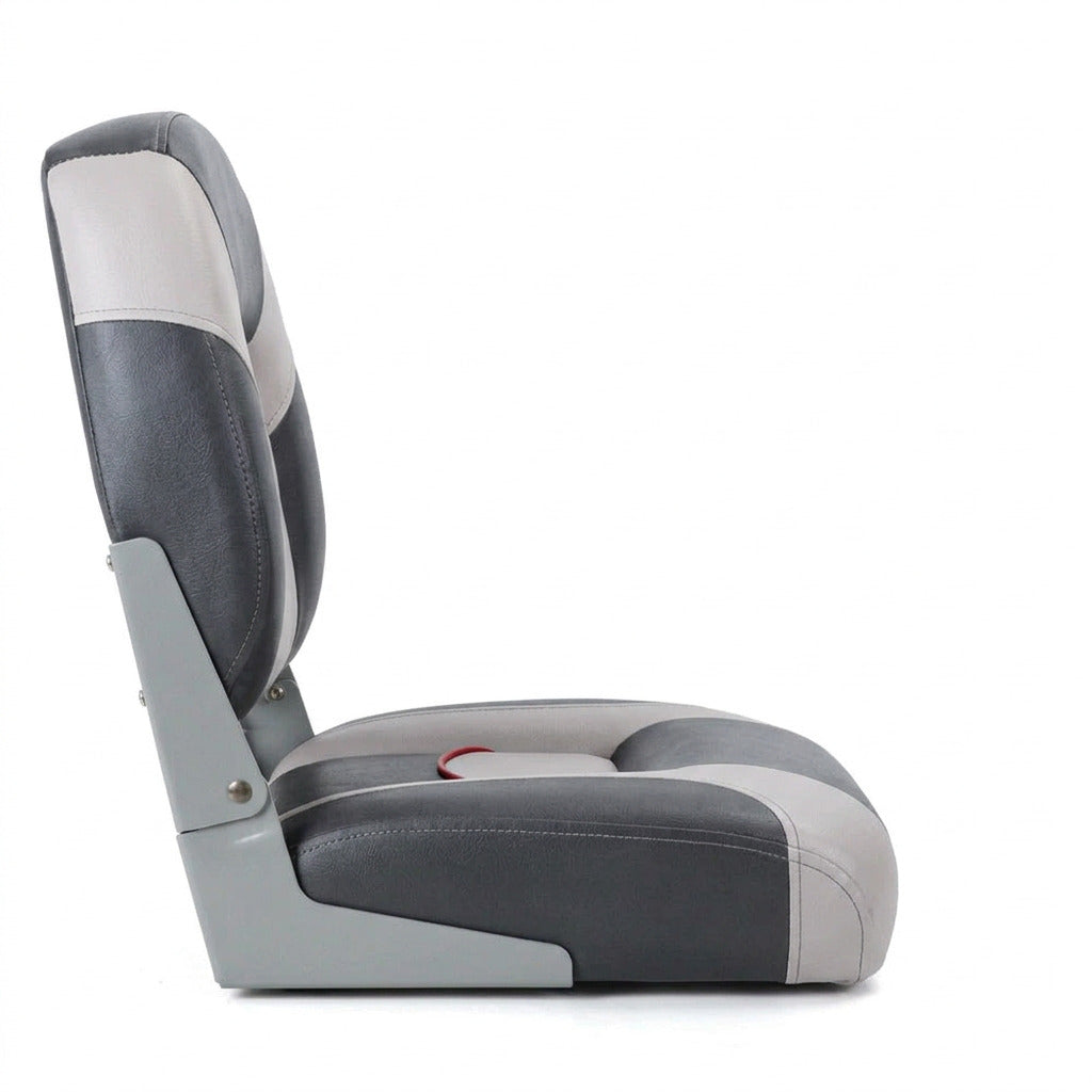 Deluxe Pro III Low Back Marine Grade Vinyl Grey/Charcoal Boat Seat Kaiser Boating Australia