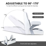 Luxury Recliner Sport High Back Captains Chair Boat Seat with fixed armrests - White/Charcoal