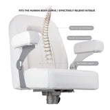Luxury Recliner Sport High Back Captains Chair Boat Seat with fixed armrests - White