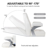 Luxury Recliner Sport High Back Captains Chair Boat Seat with fixed armrests - White