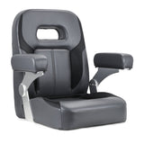 Luxury Recliner Sport High Back Captains Chair Boat Seat with fixed armrests - Charcoal/black