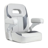 Luxury Recliner Sport High Back Captains Chair Boat Seat with fixed armrests - Grey/Charcoal