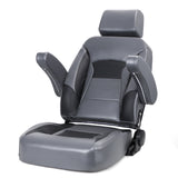 Recliner Sport High Back Captains Chair Boat Seat with Adjustable Headrest & flip up armrests - Charcoal/Black