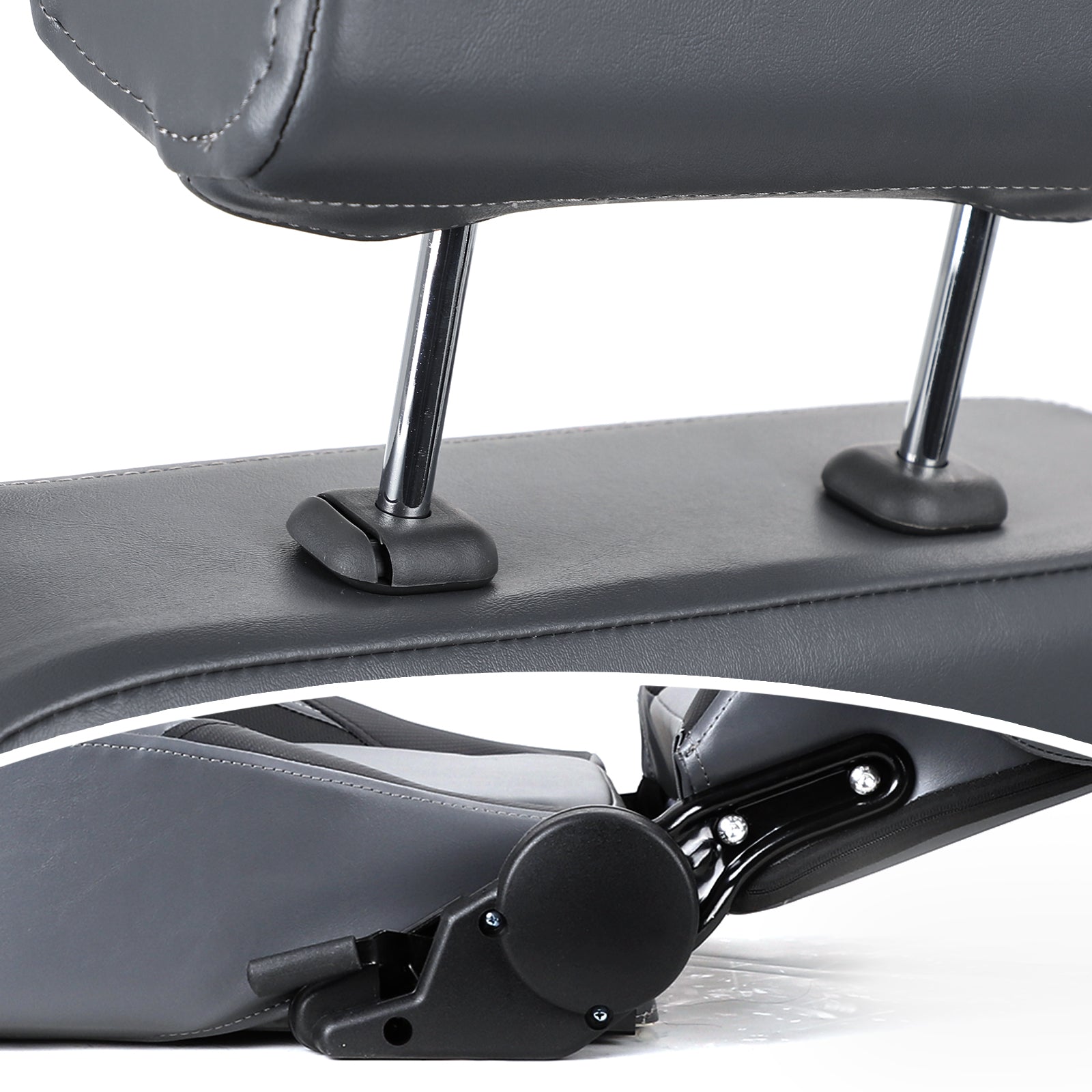 Recliner Sport High Back Captains Chair Boat Seat with Adjustable Headrest & flip up armrests - Charcoal/Black