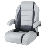 Luxury Recliner Sport High Back Captains Chair Boat Seat with flip up armrests - Grey/Charcoal