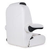 Luxury Recliner Sport High Back Captains Chair Boat Seat with flip up armrests - White/Black