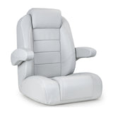 Luxury Recliner Sport High Back Captains Chair Boat Seat with flip up armrests - Grey