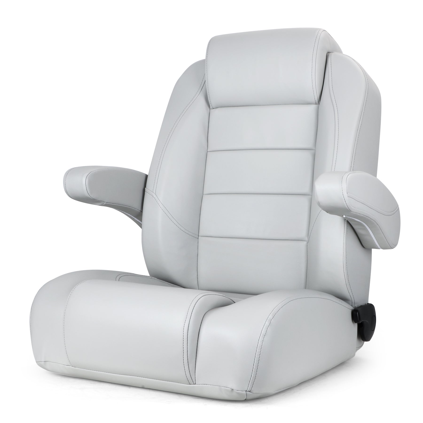 Luxury Recliner Sport High Back Captains Chair Boat Seat with flip up armrests - Grey