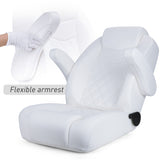 Luxury Recliner Sport High Back Captains Chair Boat Seat with flip up armrests - White