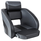 Sports Flip-up Bolster Bucket Helm Captains Chair Boat Seat Black/Charcoal
