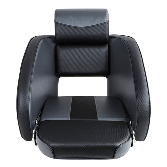 Sports Flip-up Bolster Bucket Helm Captains Chair Boat Seat Black/Charcoal