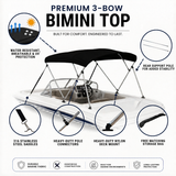Ultra Low Profile Bimini Top Canopy for Ski, Speed Boat