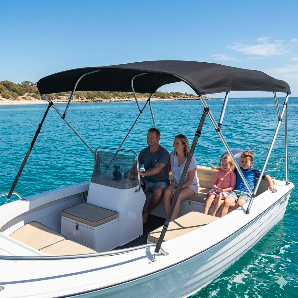 4 Bow Bimini Top Boat Canopy | 2.0m Length | Suits 14–18ft Boats