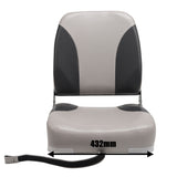 28oz Marine Grade Vinyl Folding Light Grey / Charcoal Boat Seat