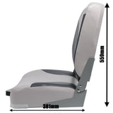 28oz Marine Grade Vinyl Folding Light Grey / Charcoal Boat Seat