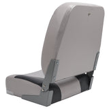 28oz Marine Grade Vinyl Folding Light Grey / Charcoal Boat Seat