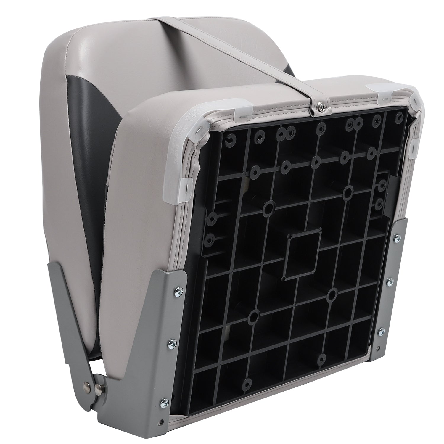 28oz Marine Grade Vinyl Folding Light Grey / Charcoal Boat Seat