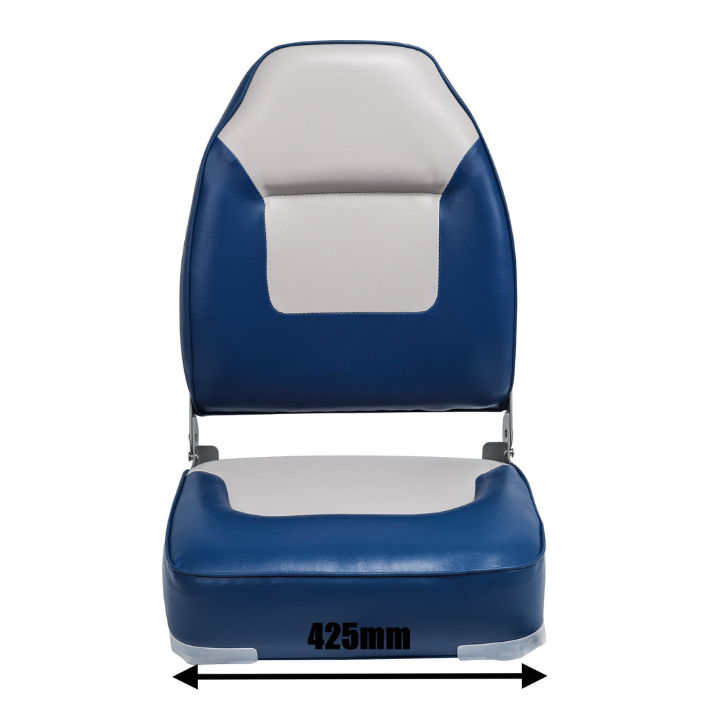 2 x High Back 28oz Marine Grade Vinyl Folding Boat Seat Kaiser