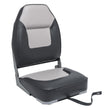2 x High Back 28oz Marine Grade Vinyl Folding Boat Seat - Charcoal/Grey Kaiser Boating Australia