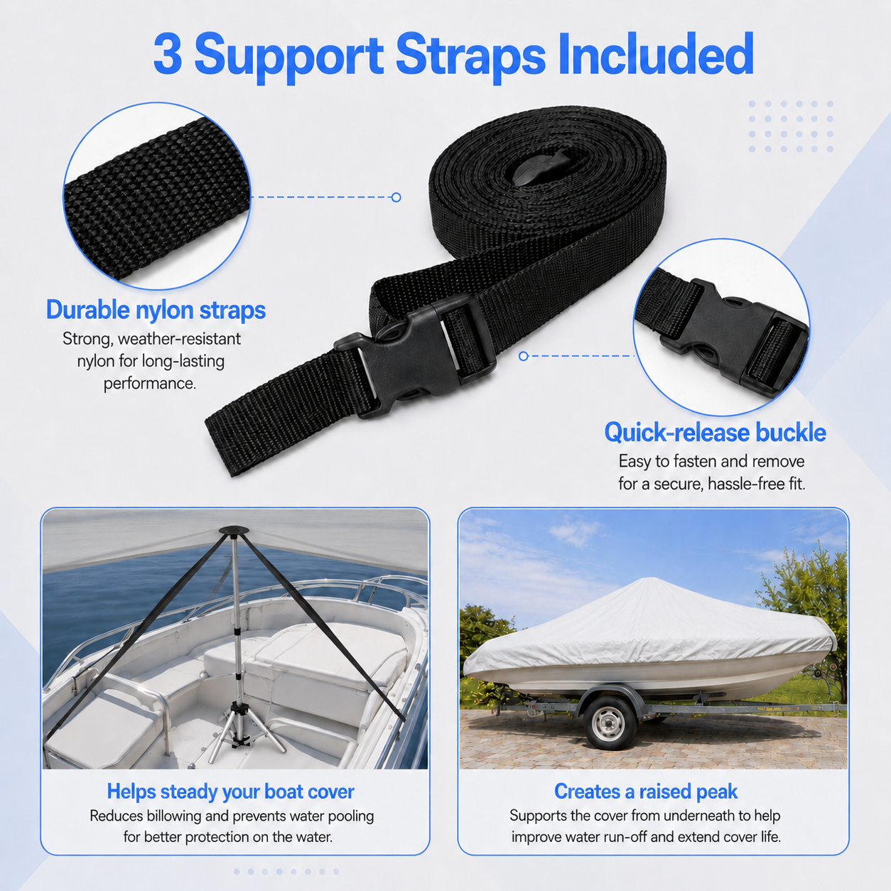 Telescopic Boat Cover Support Pole – Adjustable Aluminium Cover 56–140cm