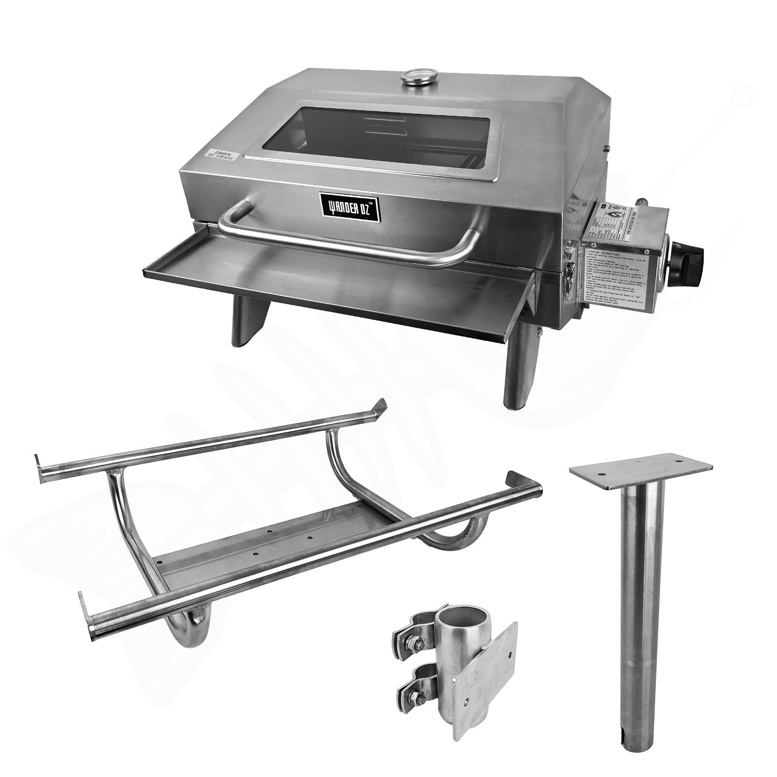 316 Marine Grade Portable BBQ - COMPLETE SET - RAIL MOUNT Mounting Rack, Bag & Cover