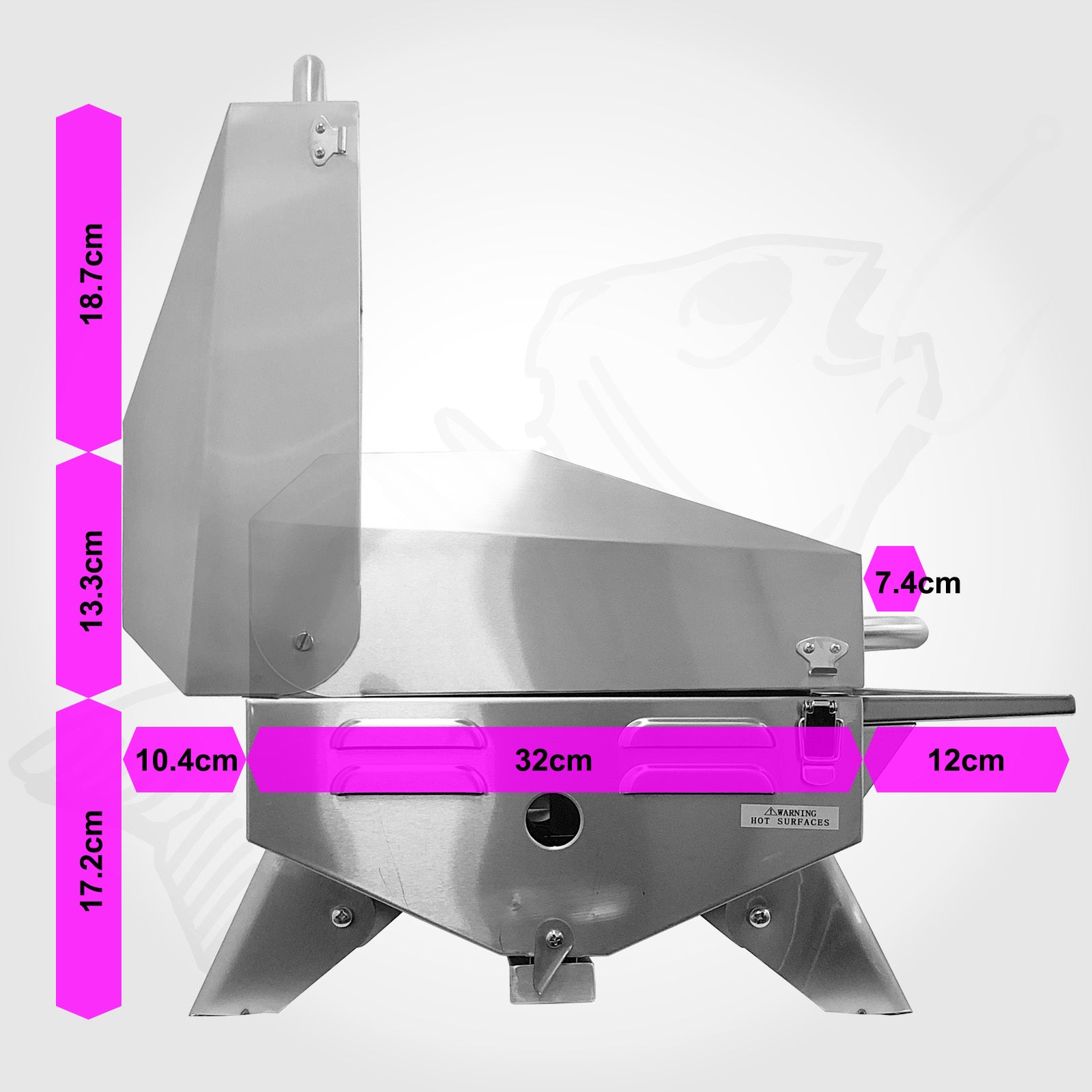 Portable BBQ Marine Boat Camping 316 Stainless Steel with Window - Complete Set - NEW Rail Mount Rack