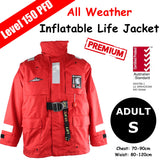 Premium All Weather Auto Inflatable PFD Life Jacket Level 150 Type 1 - Small