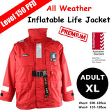 Premium All Weather Auto Inflatable PFD Life Jacket Level 150 Type 1 - XL